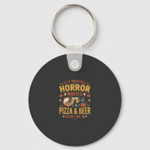 Porte-clés Pizza Bière Films d'Horreur Design Halloween_1