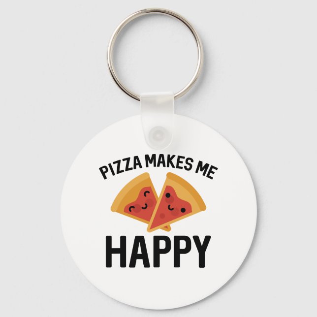 Porte-clés Pizza Me Rend Heureux (Recto)