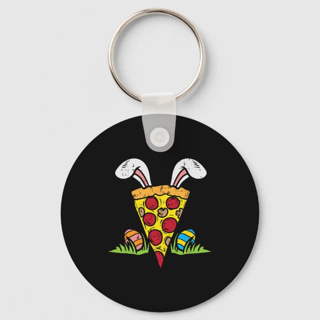 Porte-clés Pizza Pâques Slice Bunny Oars Amusants Snack (Recto)