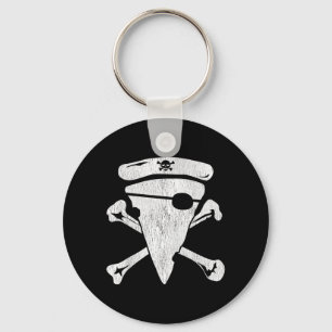 Porte-clés Pizza Pirate Crâne Os Entrecroisés Drôle Halloween
