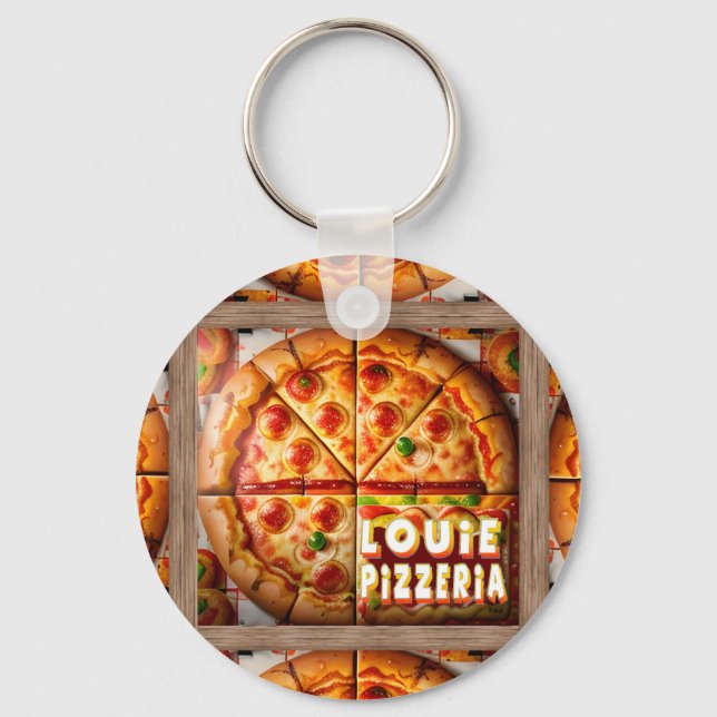 Porte-clés Pizza Pizzeria Design (Recto)