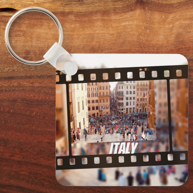 Porte-clés Place d'Espagne Rome, Italie (Recto)