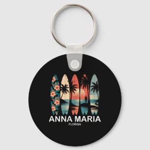 Porte-clés Plage Anna Maria Floride Surfboard Surf Rétro