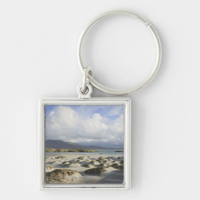 Porte-clés Plage argentée de brin (Devant)