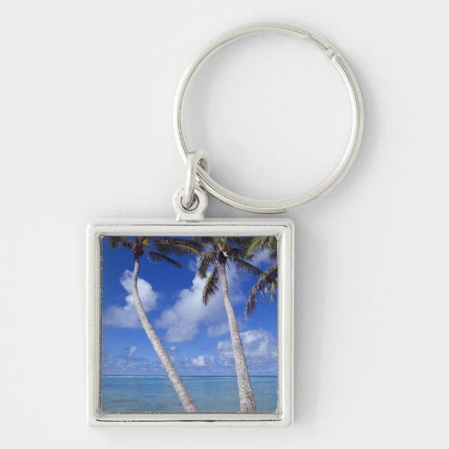 Porte-clés Plage bordée de palmiers Îles Cook (Devant)