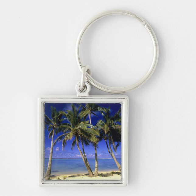 Porte-clés Plage bordée de palmiers Îles Cook 4 (Devant)