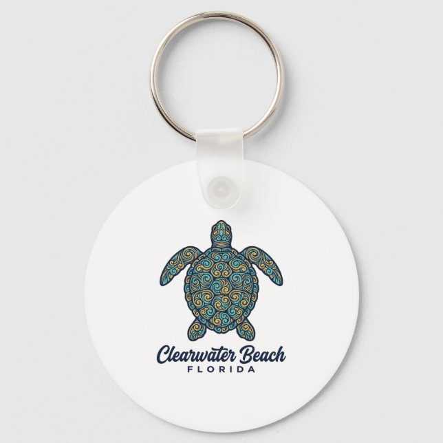 Porte-clés Plage de Clearwater Floride Tortue de mer Concepti (Recto)
