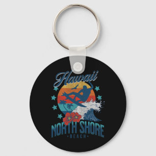 Porte-clés Plage de North Shore Hawaï Surf Vintage Hawaïen