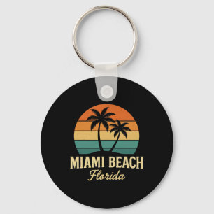 Porte-clés Plage de palmiers de Miami Floride coucher de sole