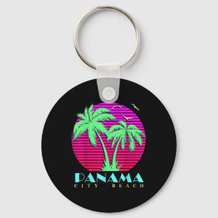 Porte-clés Plage de Panama City 80s Palmiers Été Coucher de s