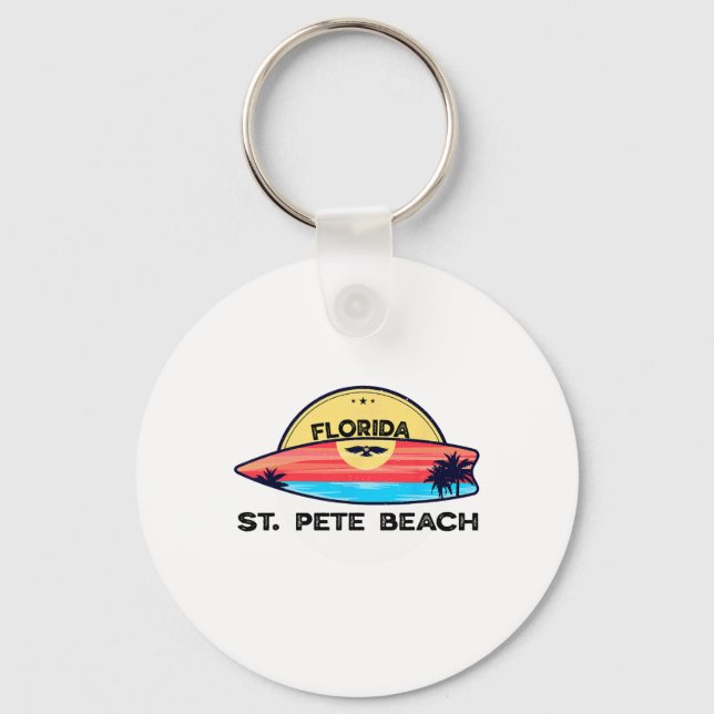 Porte-clés Plage de St Pete Beach Floride Surfboard Plage Sur (Recto)