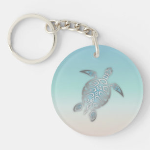 Porte-clés Plage de style Tortue de mer argentée