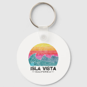 Porte-clés Plage de vagues de surf d'Isla Vista Rétro Califor