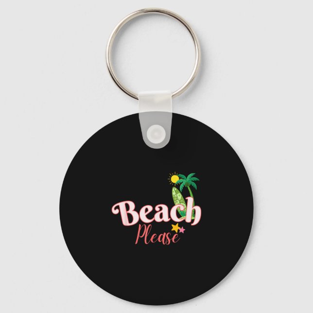 Porte-clés Plage drôle vacances d'été graphique mignon bord d (Recto)