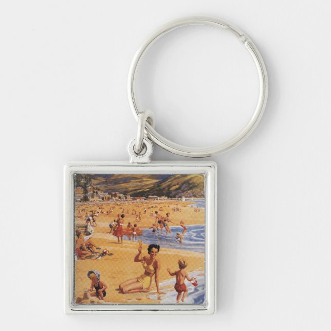 Porte-clés Plage Scène mère et enfants British Rail (Devant)