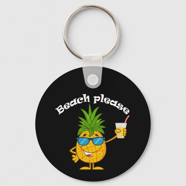 Porte-clés Plage S'Il Vous Plaît - Funny T-shirt Ananas (Recto)