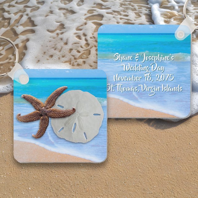Porte-clés Plage Starfish Sand Dollar Mariage Faveur (Créateur téléchargé)