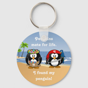 Porte-clés Plage Tropical Penguins Couple Hula Pirate Island