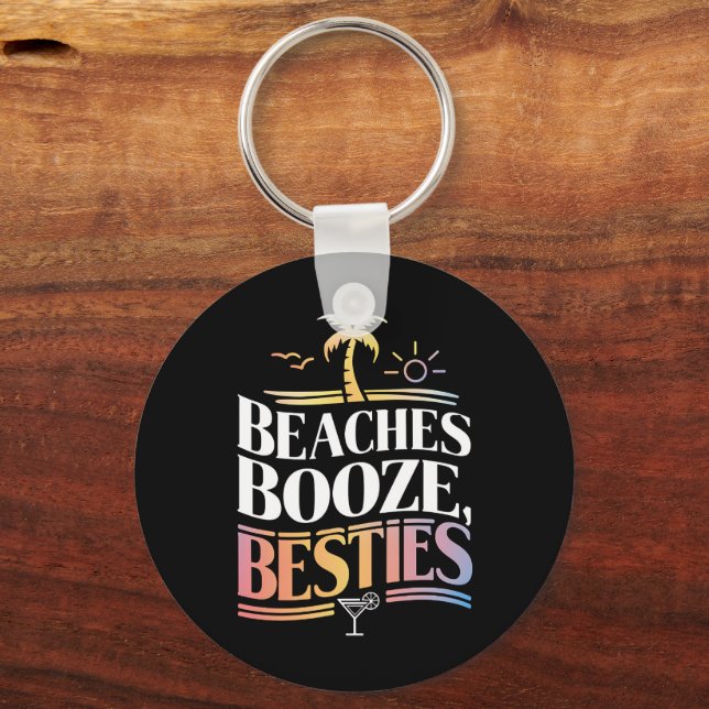 Porte-clés Plages Alcool & Meilleures Amies Arbre de Coco Été (Recto)