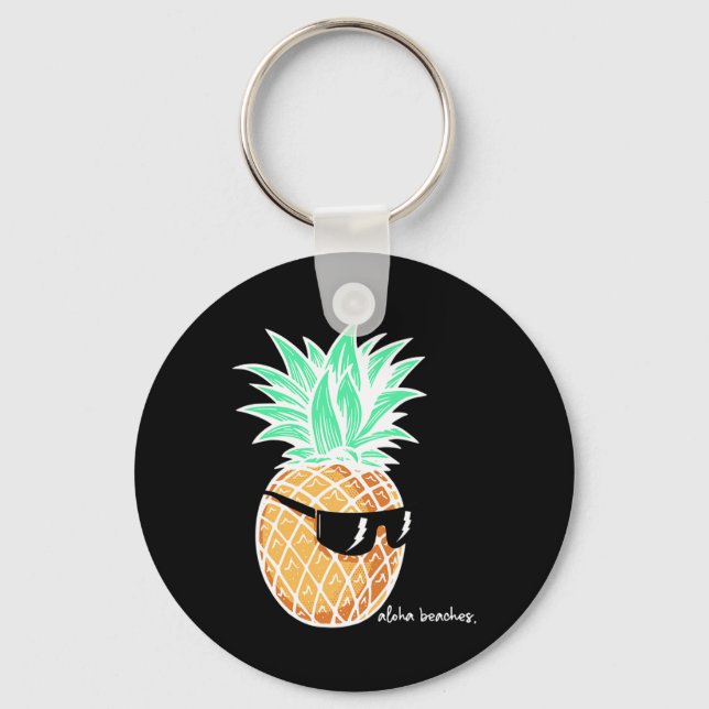 Porte-clés Plages Aloha Ananas Eté Plage Tropical Vacances (Recto)