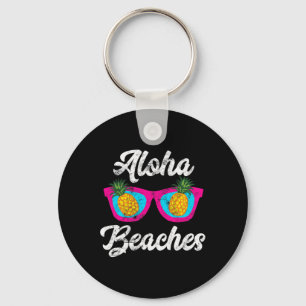 Porte-clés Plages d'Aloha Funny Tropical Hawaiian Pineappy Su