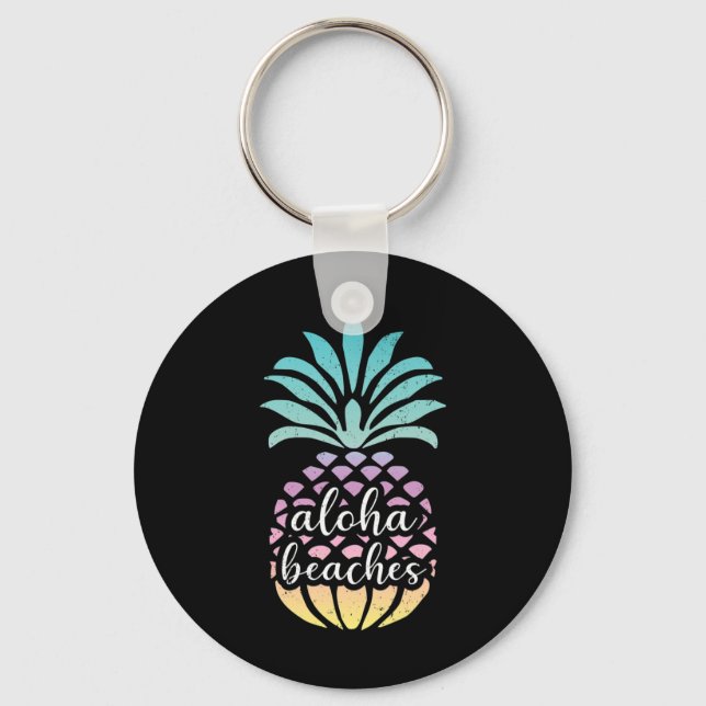 Porte-clés Plages d'Aloha Hawaii Hawaii Pineappa Cute Beach (Recto)