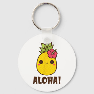 Porte-clés Plages d'Aloha Kawaii Cute Pineapple Hawaii Hawaii