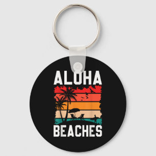 Porte-clés Plages d'Aloha Retro Beach Vacances Été Citation W