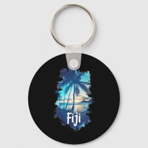 Porte-clés Plages des palmiers de Fidji Coucher de soleil Vac