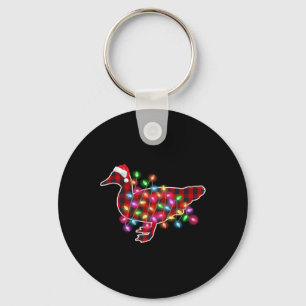 Porte-clés Plaid Buffalo Canard Christmas Pyjama Xmas Lumière