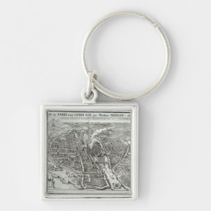 Porte-clés Plan de l'oeil de l'oiseau de Paris, 1615