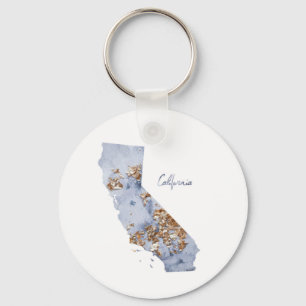 Porte-clés Plan d'état de Blue & Gold California