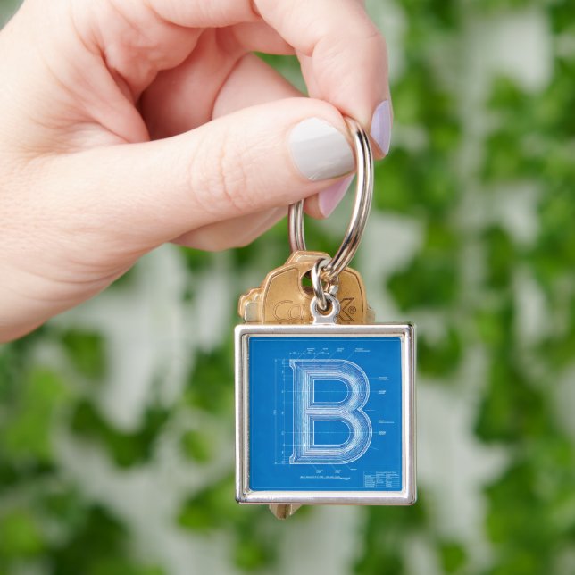 Porte-clés Plan lettre monogrammée B (main)