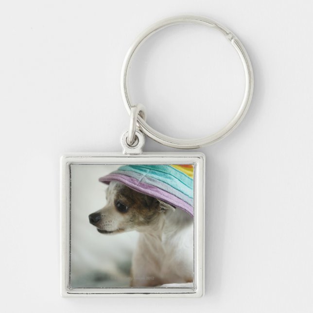 Porte-clés Plan rapproché d'un chiwawa utilisant un casquette (Devant)