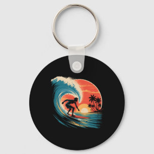 Porte-clés Planche de surf vintage rétro pour surfeur de plag