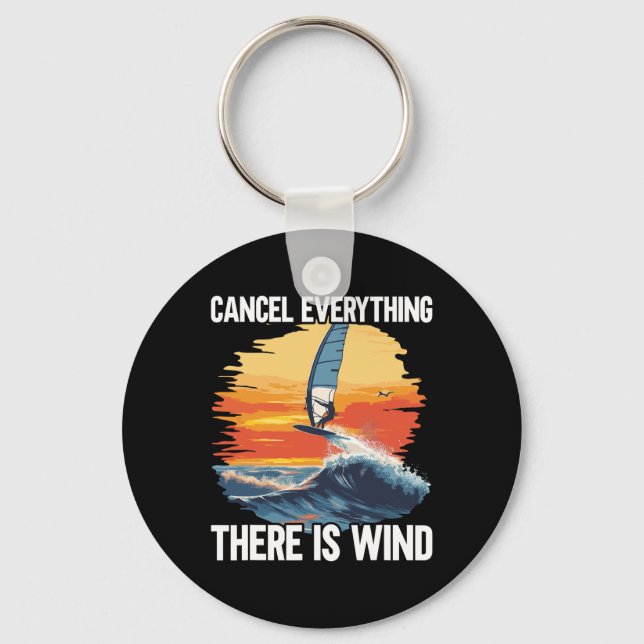Porte-clés Planche de windfoiling Il y a du vent Voile de sur (Recto)