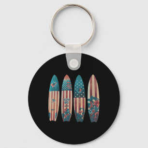 Porte-clés Planches de surf patriotiques Surfeur Surfeur 4t
