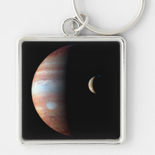 Porte-clés Planète géante gazeuse Jupiter et lune galiléenne