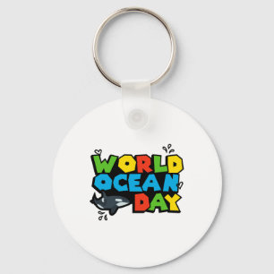 Porte-clés Planète Mondiale Ocean Day Orca Splash Design Amou