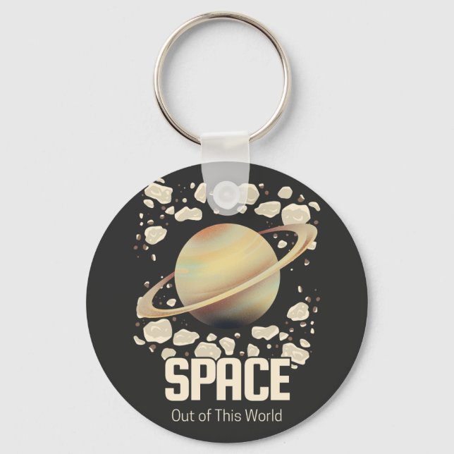 Porte-clés Planète Saturne Beige Brown (Recto)