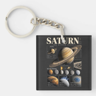 Porte-clés | Planète Saturne Vintage Astronomie sp