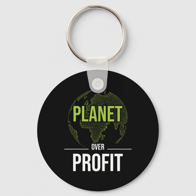 Porte-clés Planète sur le profit - Protection De l'environnem (Recto)