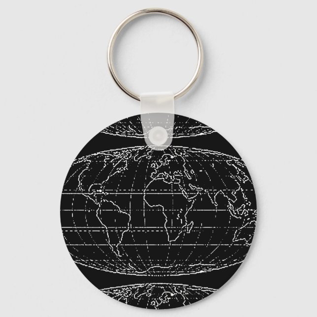 Porte-clés planisphère simple / cartes (Recto)