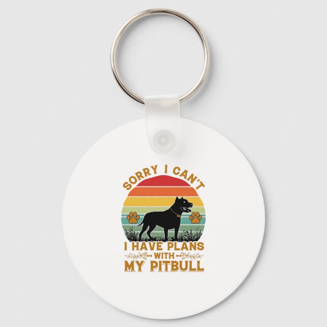 Porte-clés Plans de boisson Chien Pitbull Rétro Coucher de so (Recto)
