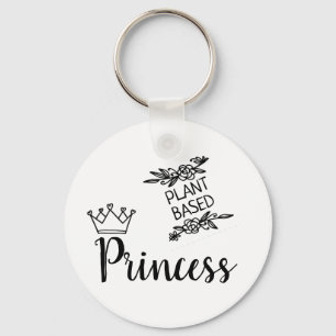 Porte-clés Plant based princess vegan with crown floral