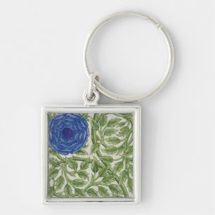 Porte-clés Plante avec une fleur bleue (la semaine sur le