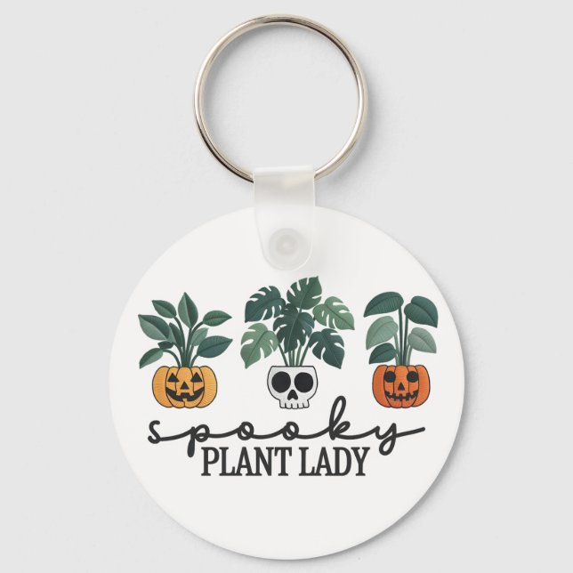 Porte-clés Plante éffrayant Lady Halloween Monstera Design (Recto)