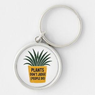 Porte-clés Plantes drôles ne jugent pas l'art de tampon encre