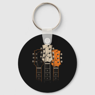 Porte-clés Plaque de musique de guitare Rock silhouette rétro