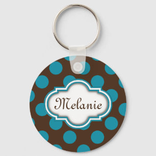 Porte-clés Plaque d'identification de Quatrefoil Brown bleu